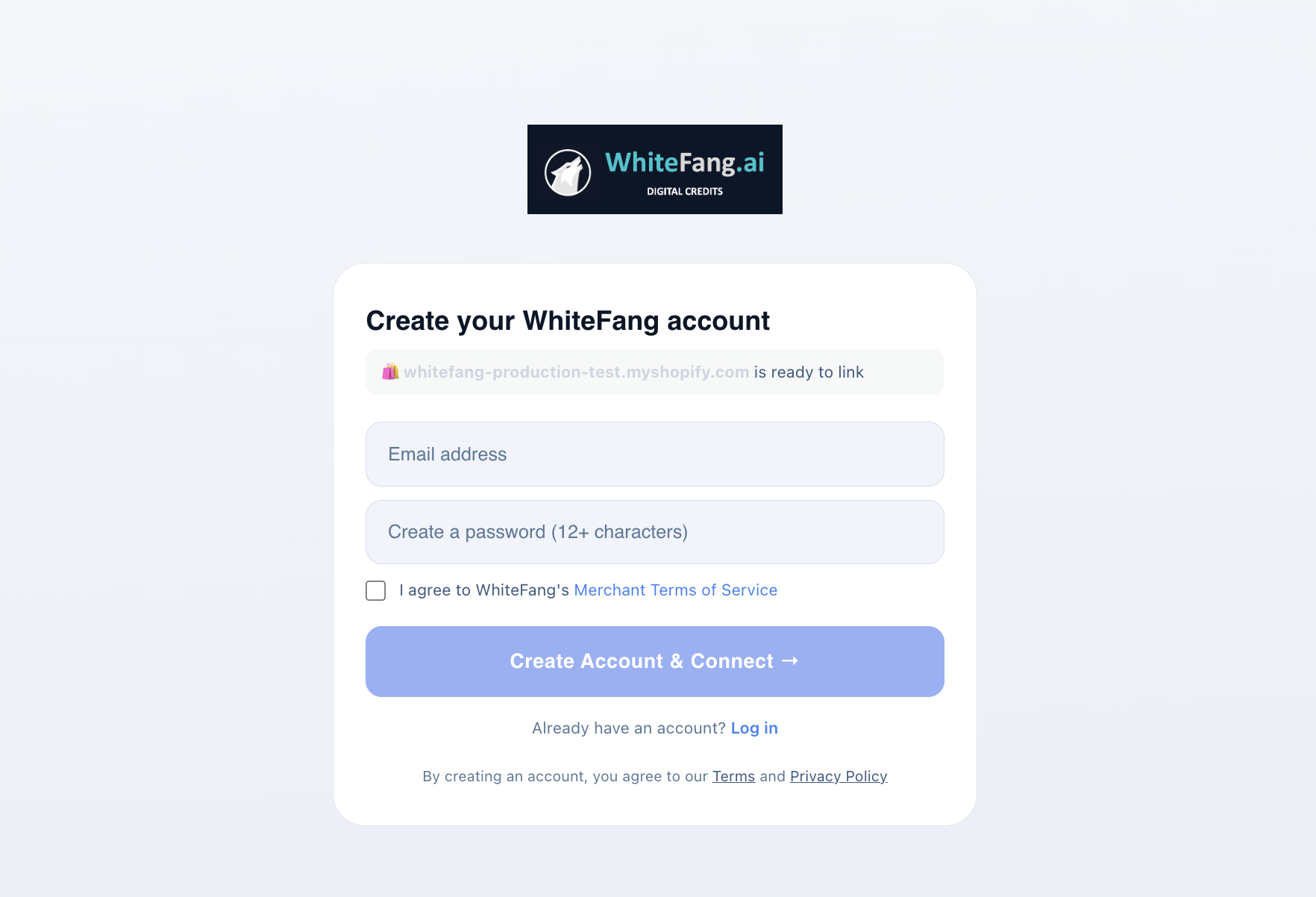 Create your WhiteFang account